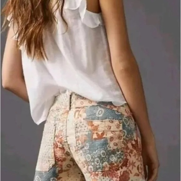 Anthropologie Pilcro Floral Patterned Low Rise Frayed Hem Shorts Size 25 - Picture 5 of 15
